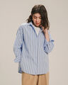 Camisa Oversize Blanca Rayas,AZUL PASTEL